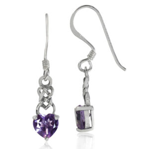 Øreringe med Ametyst - 25mm - pr par