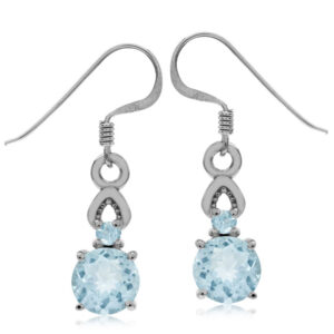 Øreringe med Blå Topas - 28mm - pr par