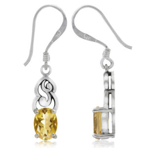 Øreringe med Citrin - 28mm - pr par