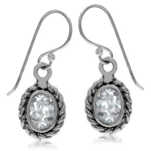 Øreringe med Klar Topas - 26mm - pr par