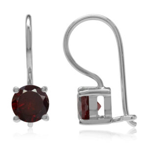 Øreringe med Rød Granat - 18mm - pr par