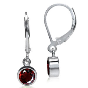 Øreringe med Rød Granat - 23mm - pr par