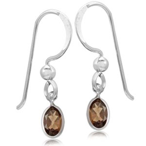 Øreringe med Røgkvarts - 25mm - pr par