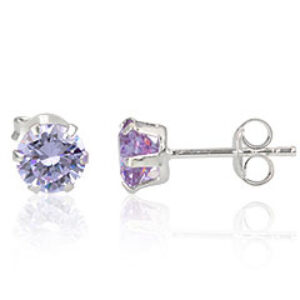 Ørestikker med Lavendel Zirkonia - Ø6mm - pr par