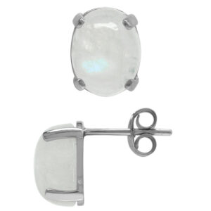 Ørestikker med Månesten - 8x10mm - pr sæt