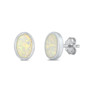 Ørestikker med Opal - 5 x 7 mm - pr par