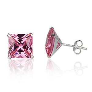 Ørestikker med Pink Zirkonia - Ø8mm - pr par