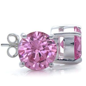 Ørestikker med Pink Zirkonia - Ø8mm - pr par