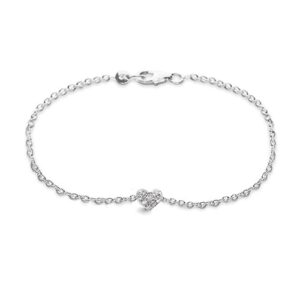 Ole Lynggaard Armbånd 18 karat hvidguld anker 40 Heart lille 8 brill. i alt 0.09ct. TV.blank (16-19 cm)