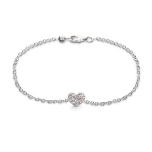 Ole Lynggaard Armbånd 18 karat hvidguld anker 40 Heart stort 15 brill. i alt 0.29ct TW.VS blank (16-19 cm)