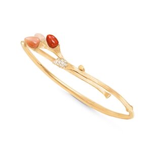 Ole Lynggaard Armring Blooming i 18 karat rødguld med rød og rosa koral samt pavéblad med 25 brill. ialt 0,12 ct TW.VS (15,16,17,18 cm)