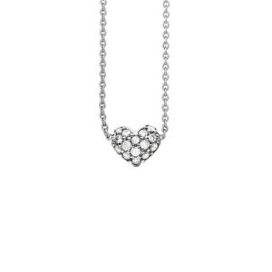 Ole Lynggaard Collier 18 karat hvidguld anker 30 Hjerte 15 brill. i alt 0.29ct TW.VS. (40/42/45cm)