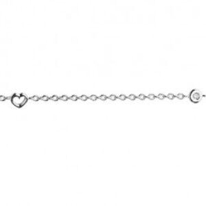 Ole Lynggaard Collier 18 karat hvidguld anker tråd 40 hjerter åbne massive samt 5 brill. x 0.02 ct. TW.VS 60 cm