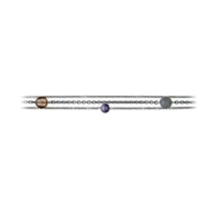 Ole Lynggaard Collier div. ankerkæde Sterling sølv oxyderet 5 strenge 2 røgkvarts 1 labradorit 1 onyx 3 grå ferskvandsperler 42 cm dupper