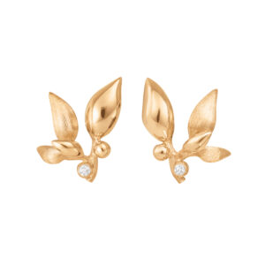 Ole Lynggaard Golden Forest ørestikker i guld med brillanter