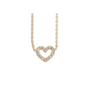 Ole Lynggaard Heart collier i rosaguld med 16 brillanter, blank (40-45 cm)