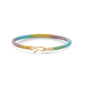Ole Lynggaard Life Special Edition armbånd i Rainbow nylon med guld krog