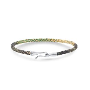 Ole Lynggaard Life armbånd i safari nylon med 18 kt hvidguld krog