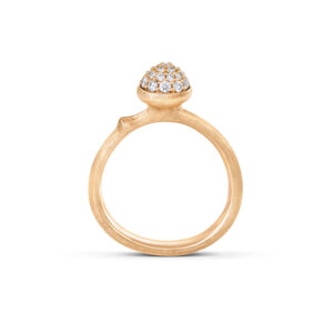 Ole Lynggaard Lotus ring (lille) i rødguld paveret med 26 brillanter