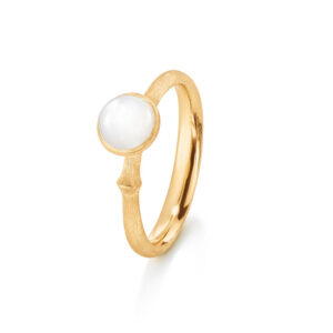 Ole Lynggaard Lotus ring (str. 0) i rødguld med hvid månesten