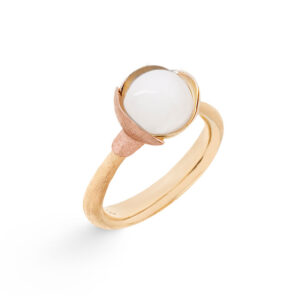 Ole Lynggaard Lotus ring (str. 1) i rødguld/rosaguld med hvid månesten