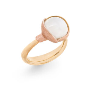 Ole Lynggaard Lotus ring (str. 2) i rødguld/rosaguld med hvid månesten