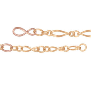 Ole Lynggaard Love tynd collier satineret 18 karat rødguld 2 led rosaguld 42 cm