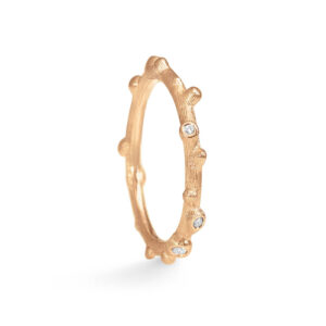 Ole Lynggaard Nature ring i rødguld med 5 brillanter