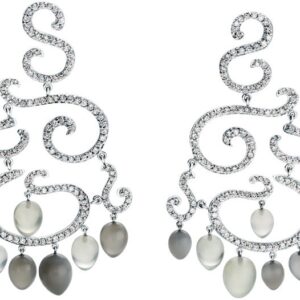 Ole Lynggaard Ørehænger Chandeliers 18 karat hvidguld månesten 268 brill. i alt 4ct TW.VS
