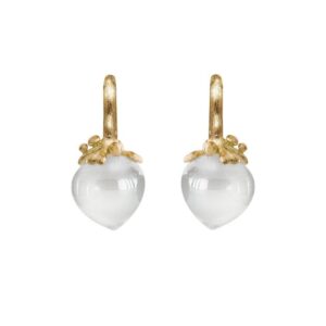 Ole Lynggaard Ørehænger Filigran stor Dew Drops 18 karat rødguld hvid månesten cabochon