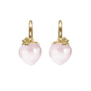 Ole Lynggaard Ørehænger Filigran stor Dew Drops 18 karat rødguld rosakvarts cabochon