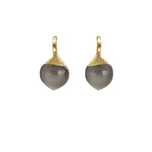 Ole Lynggaard Ørehænger lille Dew Drops 18 karat rødguld grå månesten cabochon