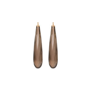 Ole Lynggaard Ørevedhæng i rødguld med røgkvarts - par