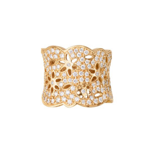 Ole Lynggaard Ring Lace stor rødguld 18 karat 133 brill. i alt 1.65ct TW.VS