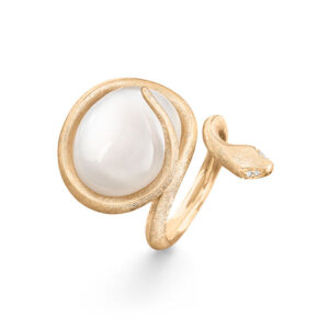 Ole Lynggaard Ring mellem Snakes 18 karat rødguld med 4 brillanter