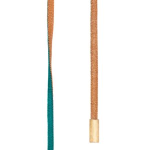 Ole Lynggaard Stretch design snor gylden/turkis endestykker 18 karat rødguld længde 130 cm