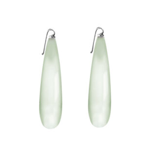 Ole Lynggaard Vedhæng krog 18 karat hvidguld med akvamarin cabochon dråbe 20x7mm par