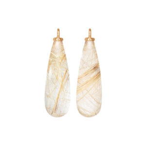 Ole Lynggaard Vedhæng krog 18 karat rødguld med Rutilkvarts cabochon dråbe 20x7mm par