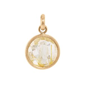 Ole Lynggaard Vedhæng medaljon i rødguld med rutilkvarts