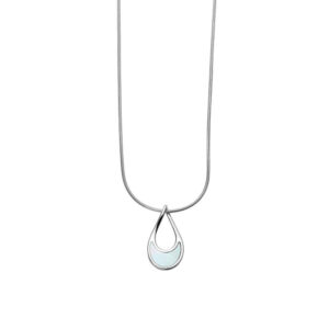 SKAGEN Agnethe stål halskæde med perlemorvedhæng