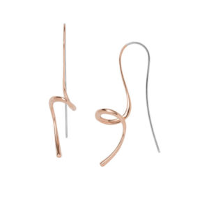 SKAGEN Kariana snoet ørehænger i stål og rosafarvet stål