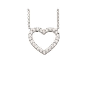 Scrouples 14 kt. hvidguld halssmykke med hjerte med brillanter i alt 0,15 ct W/SI