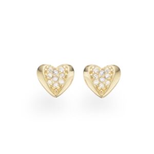 Scrouples Hjerteørestikker i forgyldt med cubic zirkonia