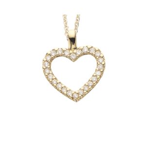 Scrouples forgyldt halssmykke med 14 kt. rødguldshjerte med brillanter i alt 0,25 ct W/SI