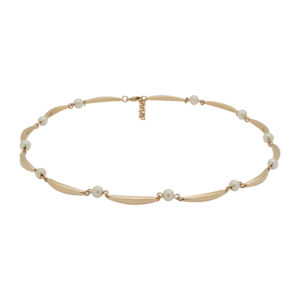 Siersbøl Banan & Perle Collier 14 kt guld, 42 + 3 cm