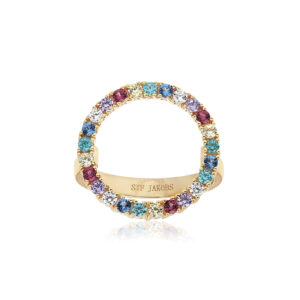 Sif Jakobs Biella Grande stor forgyldt ring med farvede zirkoner