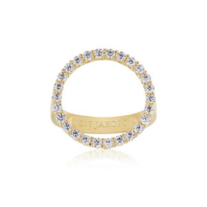 Sif Jakobs Biella Grande stor forgyldt ring med hvide zirkoner