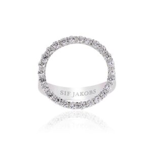 Sif Jakobs Biella Grande stor sølv ring med hvide zirkoner
