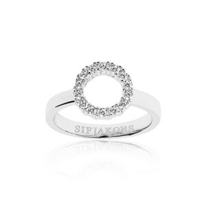 Sif Jakobs Biella Piccolo sølv cirkel ring med hvide zirkoner