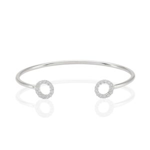 Sif Jakobs Biella cirkel bangle i sølv med hvide zirkoner